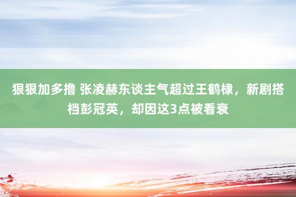 狠狠加多撸 张凌赫东谈主气超过王鹤棣，新剧搭档彭冠英，却因这3点被看衰