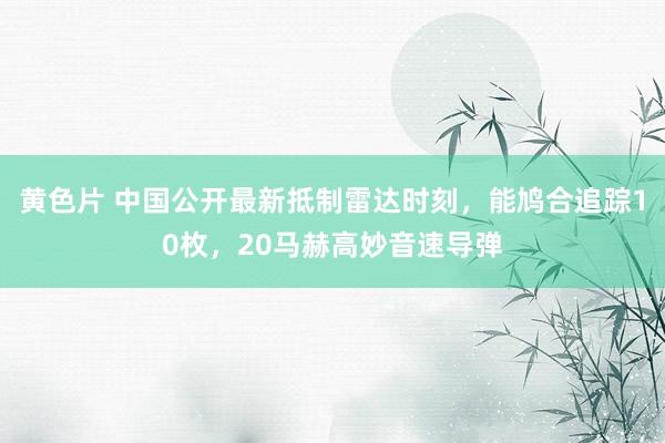 黄色片 中国公开最新抵制雷达时刻，能鸠合追踪10枚，20马赫高妙音速导弹