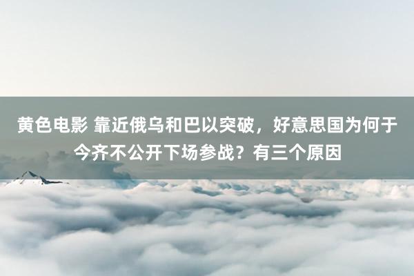 黄色电影 靠近俄乌和巴以突破，好意思国为何于今齐不公开下场参战？有三个原因