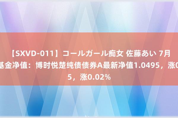 【SXVD-011】コールガール痴女 佐藤あい 7月26日基金净值：博时悦楚纯债债券A最新净值1.0495，涨0.02%