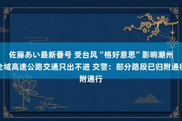 佐藤あい最新番号 受台风“格好意思”影响潮州全域高速公路交通只出不进 交警：部分路段已归附通行