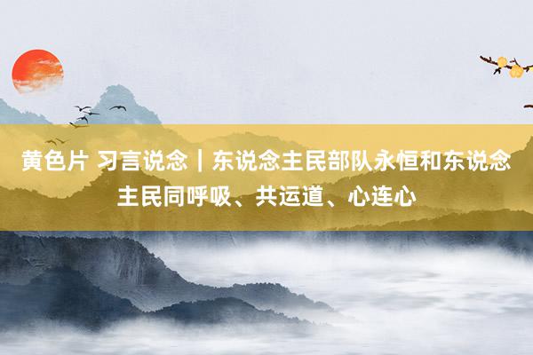 黄色片 习言说念｜东说念主民部队永恒和东说念主民同呼吸、共运道、心连心