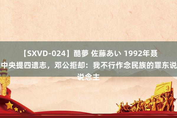 【SXVD-024】酷夢 佐藤あい 1992年聂帅向中央提四遗志，邓公拒却：我不行作念民族的罪东说念主