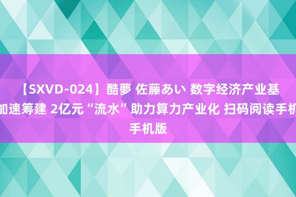 【SXVD-024】酷夢 佐藤あい 数字经济产业基金加速筹建 2亿元“流水”助力算力产业化 扫码阅读手机版