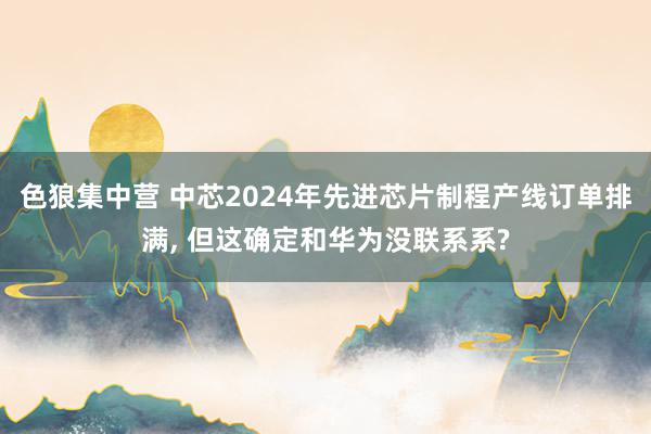 色狼集中营 中芯2024年先进芯片制程产线订单排满, 但这确定和华为没联系系?