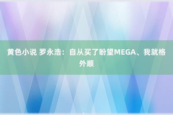 黄色小说 罗永浩：自从买了盼望MEGA、我就格外顺