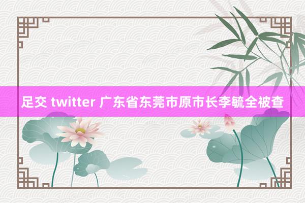 足交 twitter 广东省东莞市原市长李毓全被查