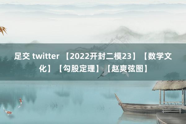 足交 twitter 【2022开封二模23】【数学文化】【勾股定理】【赵爽弦图】